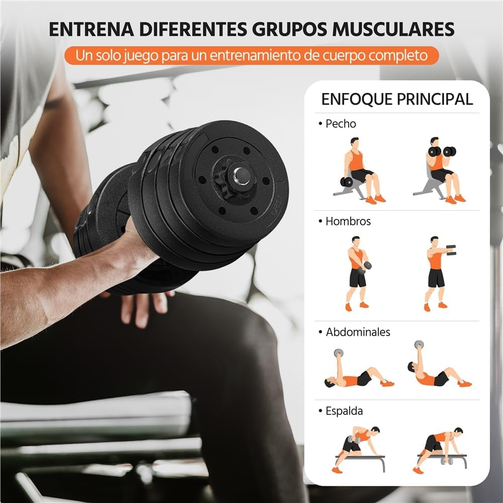 Mancuernas Ajustables para Entrenamiento en casa